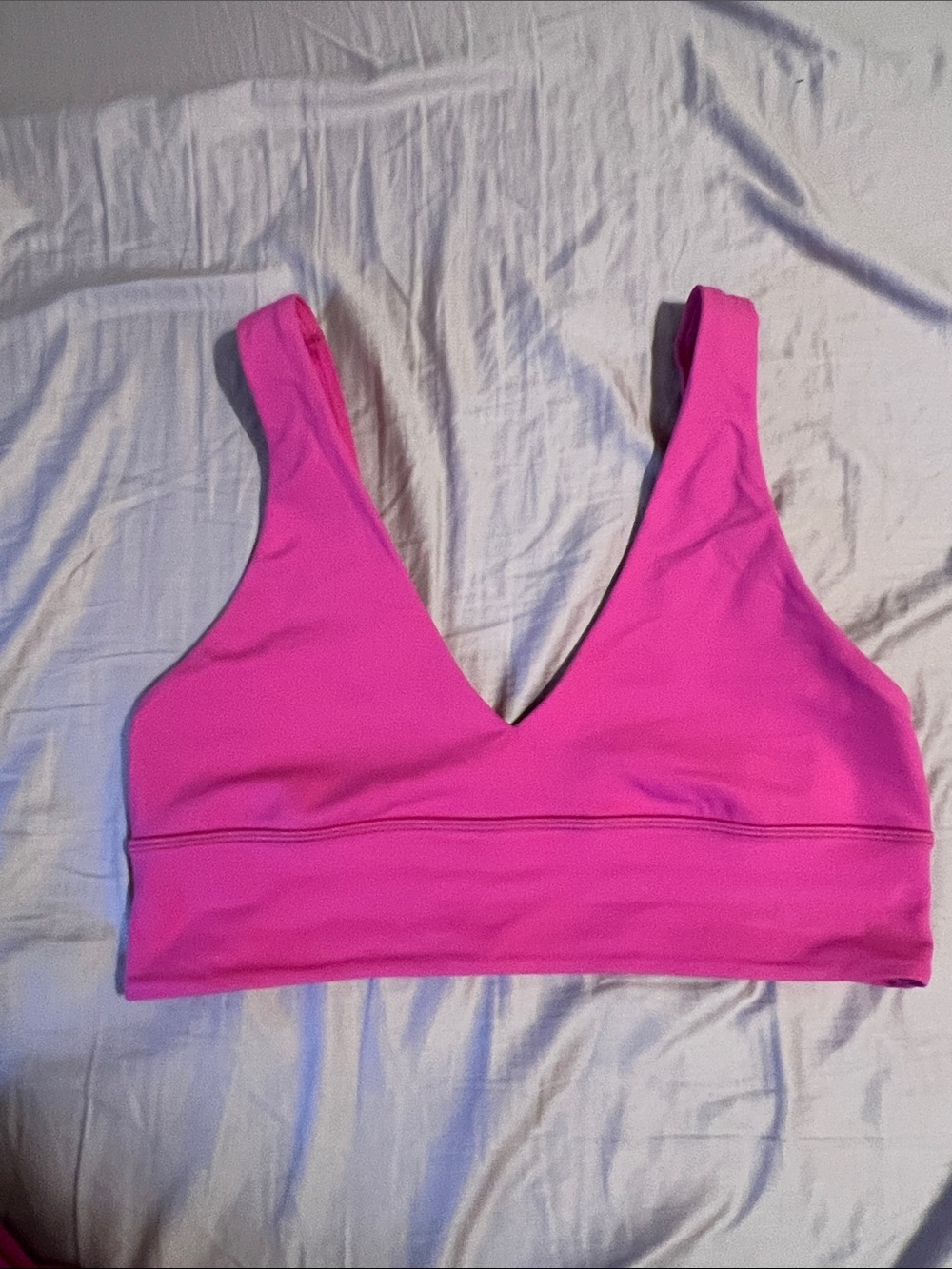lululemon athletica Hot Pink V‑Neck Sports Bra